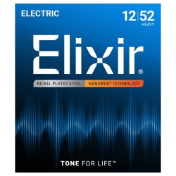 Elixir Nanoweb Electric Nickel Plated Steel 12152 Heavy 12-52